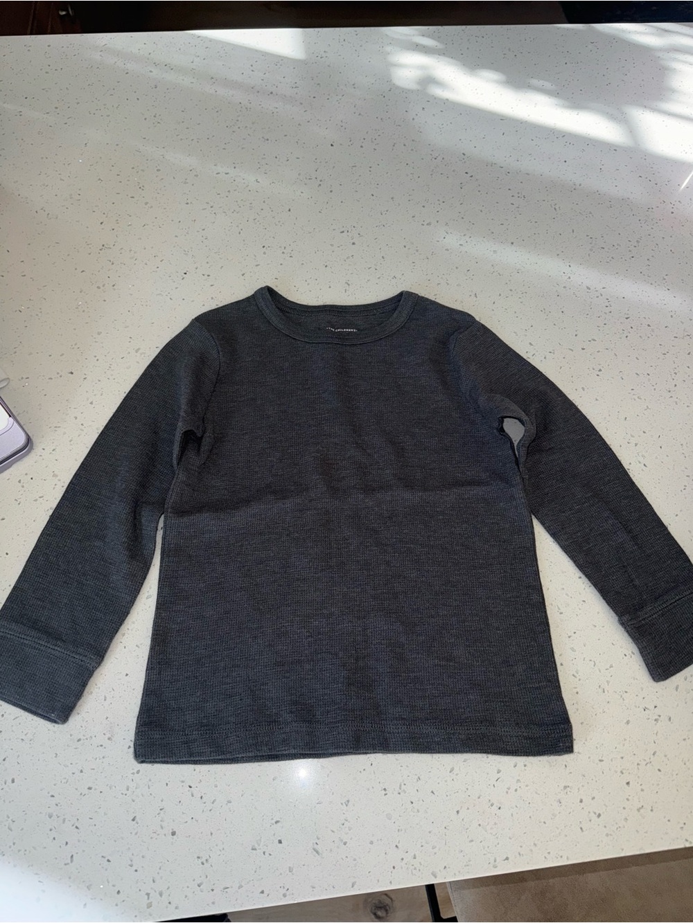 Kids Long Sleeve Crewneck Shirt - Charcoal